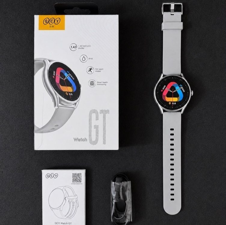 Relógio Smartwatch Qcy Gt S8 Tela Amoled Bluetooth Ipx8 Cor Cinza