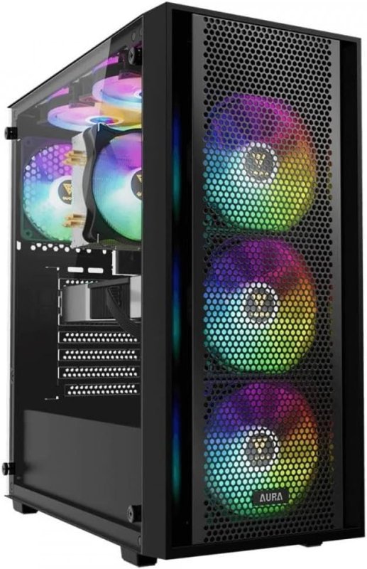 Gamdias Gabinete Gamer Aura GC2 Elite Mid Tower ARGB Aço e Vidro Temperado c/ 4 Fans