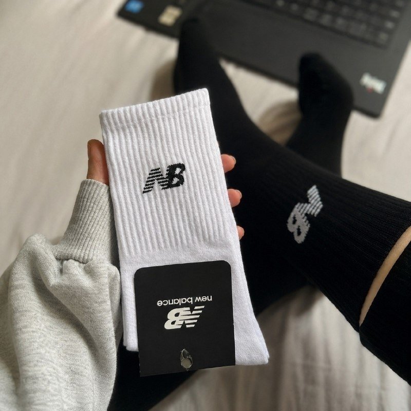 Kit com 3 Pares Meias New Balance Cano Longo + Frete Grátis