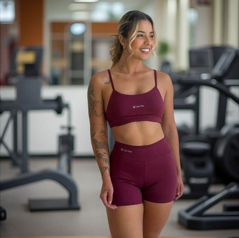 Conjunto Fitness Virginia Top e Short (8 cores) + Frete Grátis