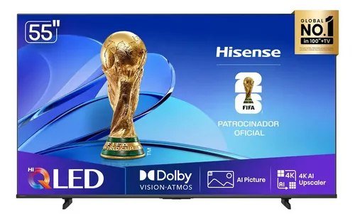 Smart TV Hisense HI-QLED 4K 55" Polegadas com Dolby Vision, Dolby Gaming e Alexa - 55Q6QV