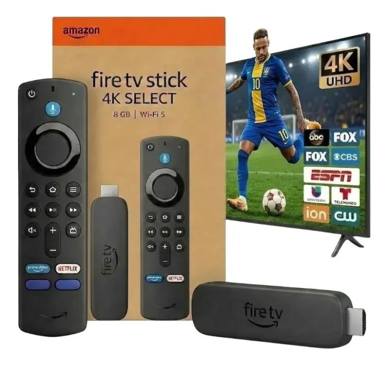 Amazon Fire TV Stick 4K Wi-Fi 6 com Alexa por Voz - Preto