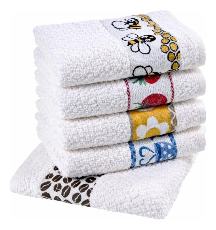Pano de Prato Atoalhado Laune Gourmet – Kit com 5 Peças