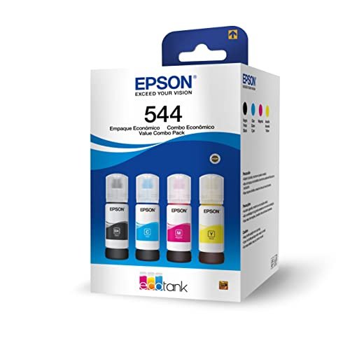 EPSON, Kit de garrafas de tintas originais Epson , Magenta, Amarelo, Ciano, Compacto, T544520-BR