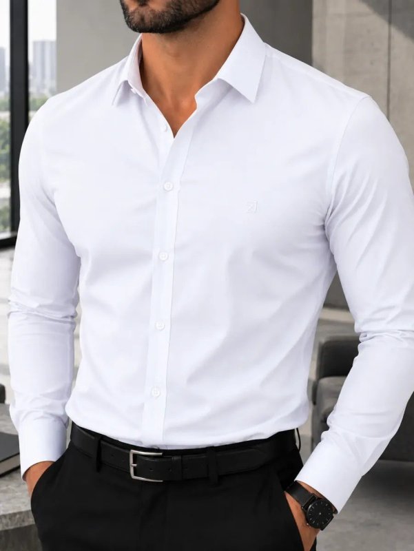 Camisa Social Masculina Manga Longa