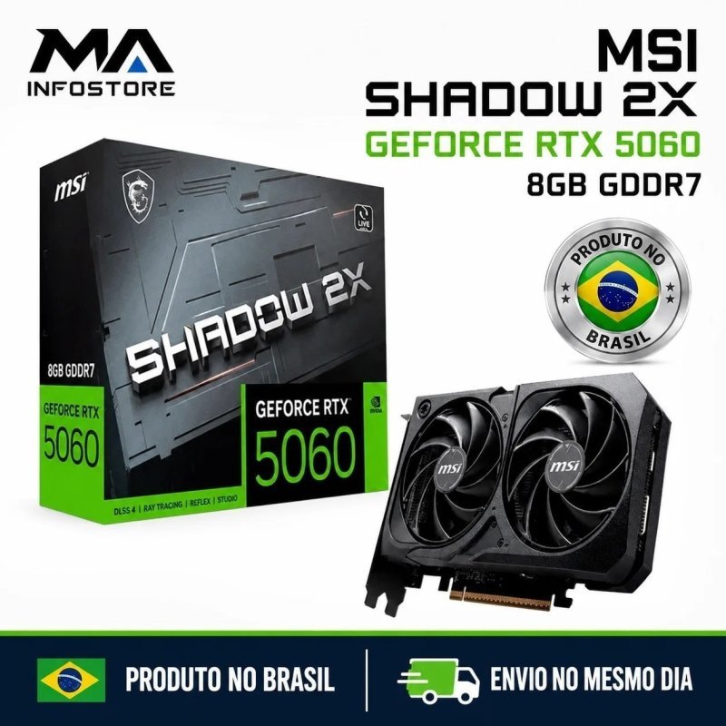 Msi Rtx5060 8Gb Gddr7 128Bits Shadow 2x Oc 912-V537-037