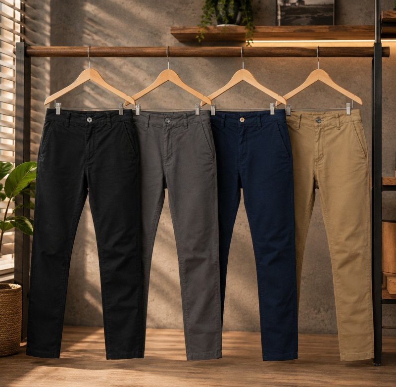 Kit 4 Calça Sarja Masculina com Lycra Elastano