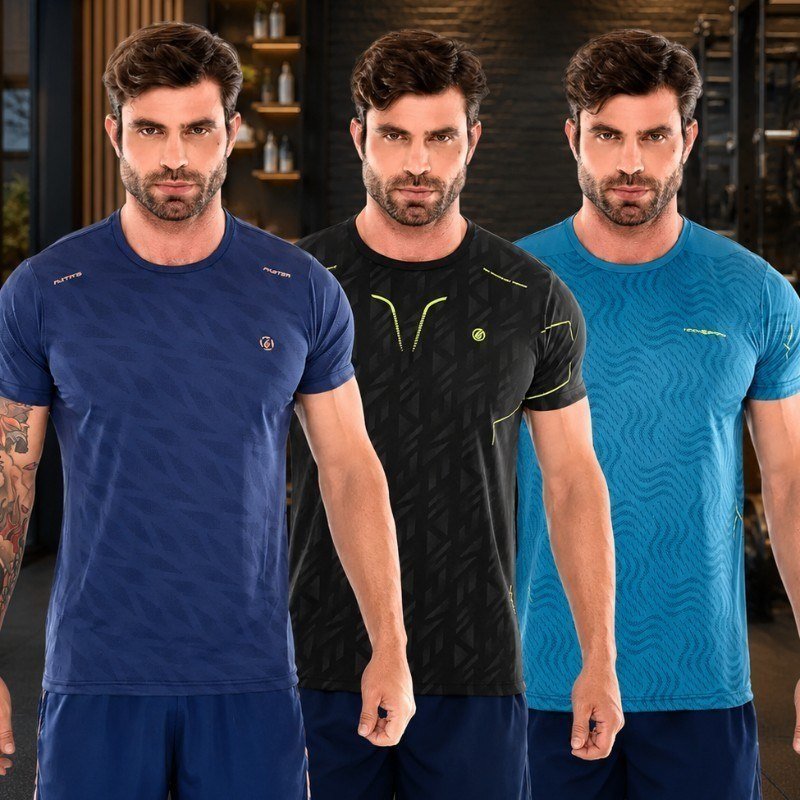 Kit 3 Camisetas Dry Fit Treino Masculino Fitness Academia (P ao GG)