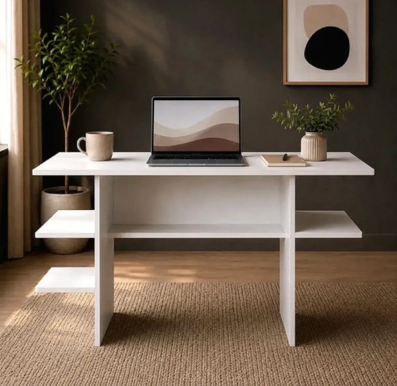 Mesa Para Computador Com Nichos Para Quarto Estudo