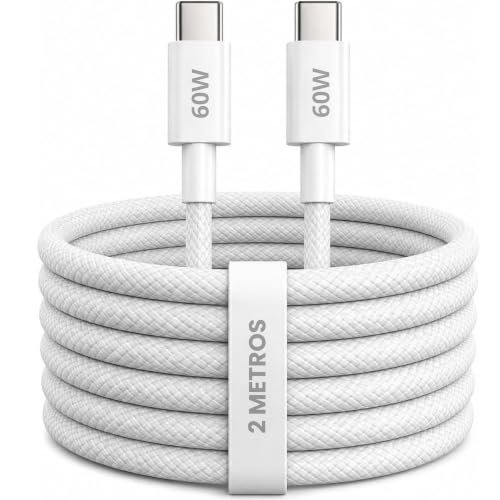 Cabo USB-C Tipo C 60W Trançado 2M Premium De Nylon