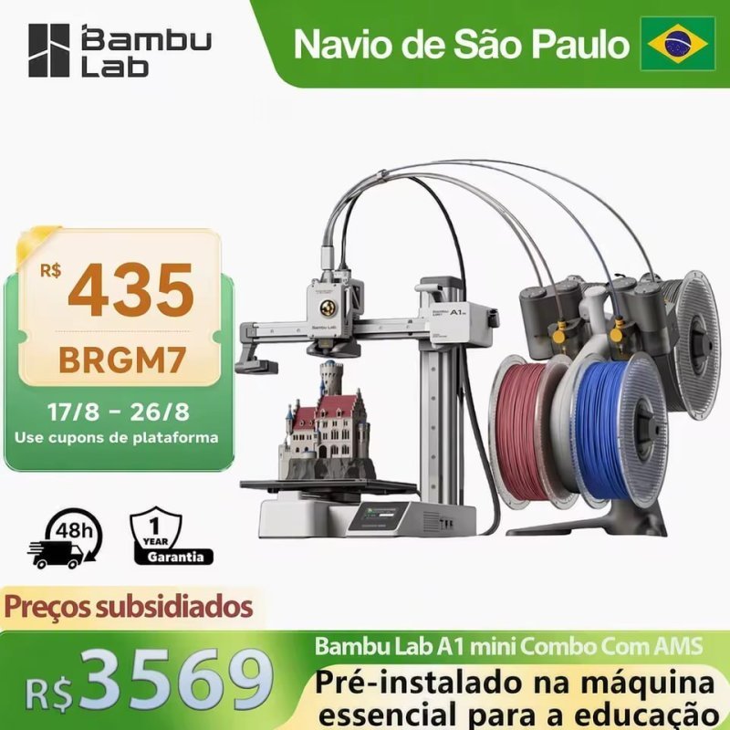 Impressora 3D Bambu Lab A1 Mini Combo com AMS Lite