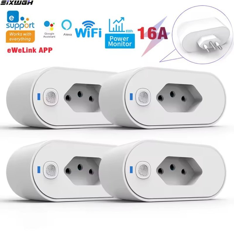 5 UNIDADES - Tomada Inteligente Wifi Tuya TNCE