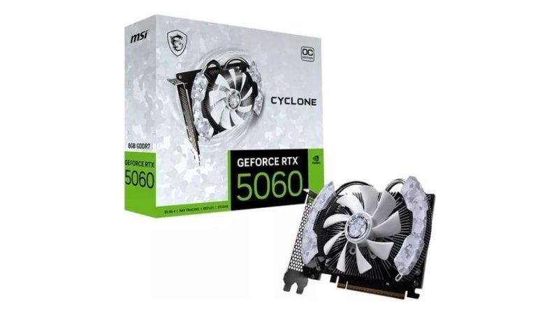 Placa de Vídeo NVIDIA GeForce MSI RTX5060 8GB Cyclone OC