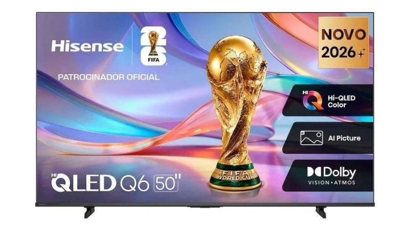 Smart Tv Hisense Hi-Qled 4K 50" polegadas com Processador Ai, Dolby Vision Atmos e Compatibilidade Alexa 50Q6qvv