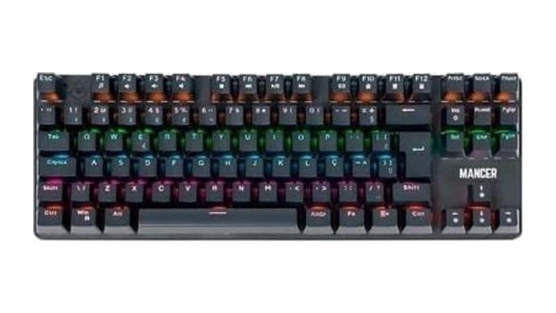 Teclado Mecânico Mancer Shade Mk3, Rainbow, Switch Huano Vermelho, Preto