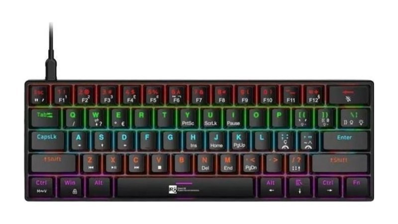 Teclado Mecanico R8 1037, Rgb, Abnt2, Switch Azul, Preto, R8-1037-Rbw-Abnt2