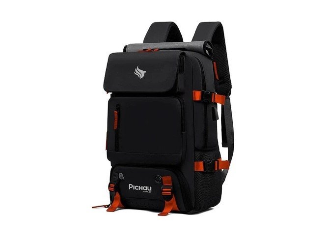 Mochila Pichau Vulcan, Preto e Vermelho