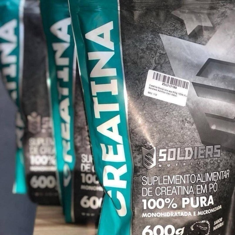 Creatina 600g Suplemento Monohidratada em pó 100% Pura - Soldiers Nutrition