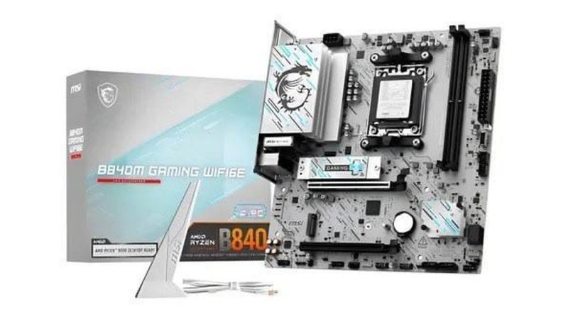 Placa Mãe MSI B840m Gaming Wifi6e Am5 2xddr5 Amd B840 Matx Cor Branco
