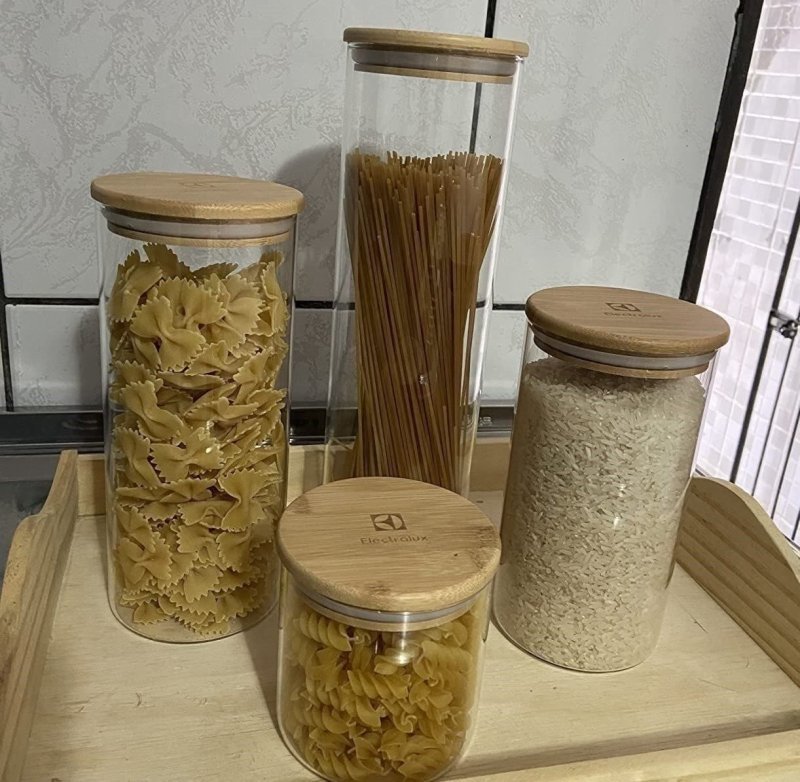 Electrolux Kit Potes Herméticos com Tampa De Bambu 4 Unidades