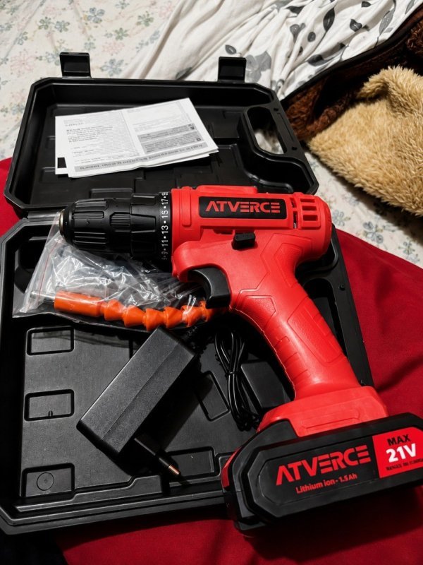 Furadeira Parafusadeira 21v 3/8 Kit Com Maleta Atverce + Frete Grátis