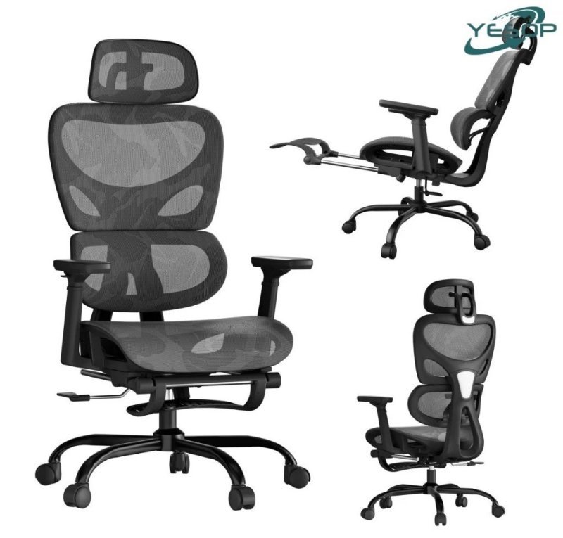 YESOP Cadeira De Escritório Ergonômica Com Apoio Lombar E De Pernas