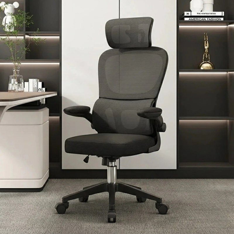 Cadeira Escritório Ergonômica Giratória Apoio Braços e Lombar Syberflex