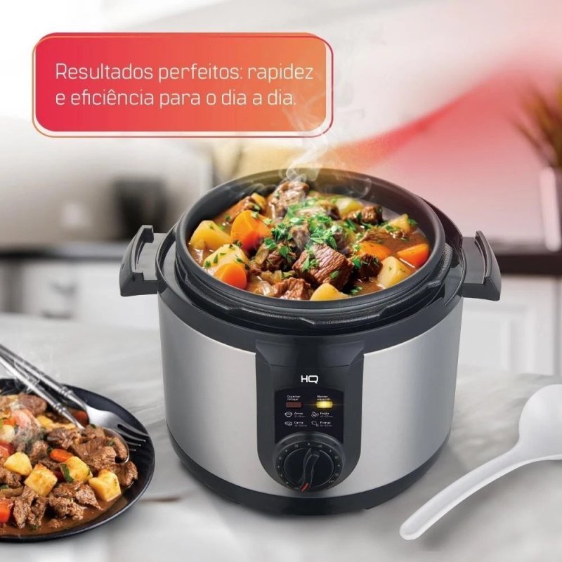 Panela de Pressão Elétrica Multifuncional Hq 5 Litros Inox Hq-Y5mi 220V