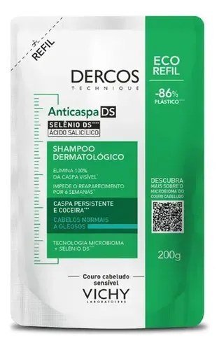 Shampoo Anticaspa Cabelos Normais a Oleosos, Dercos Ds Vichy, 200g