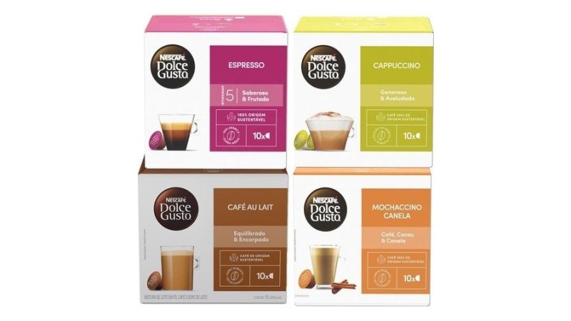 Kit Dolce Gusto Queridinhos 40 cápsulas Espresso, Canela, Au Lait e Cappuccino