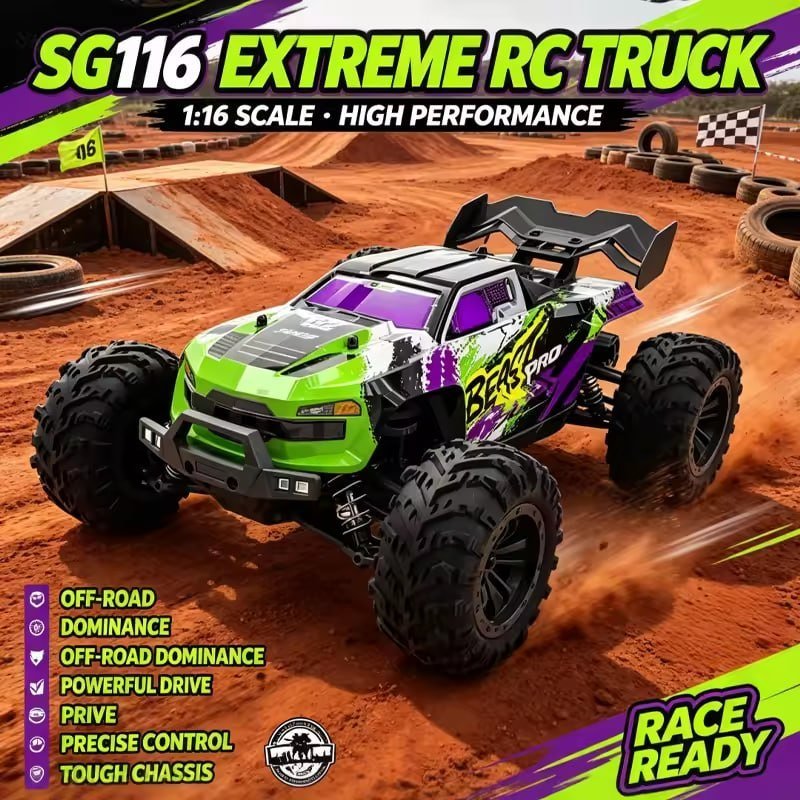 Carrinho SG116 PRO 1:16 4WD, Até 40 km/h, Off-Road, Drift e Alta Velocidade