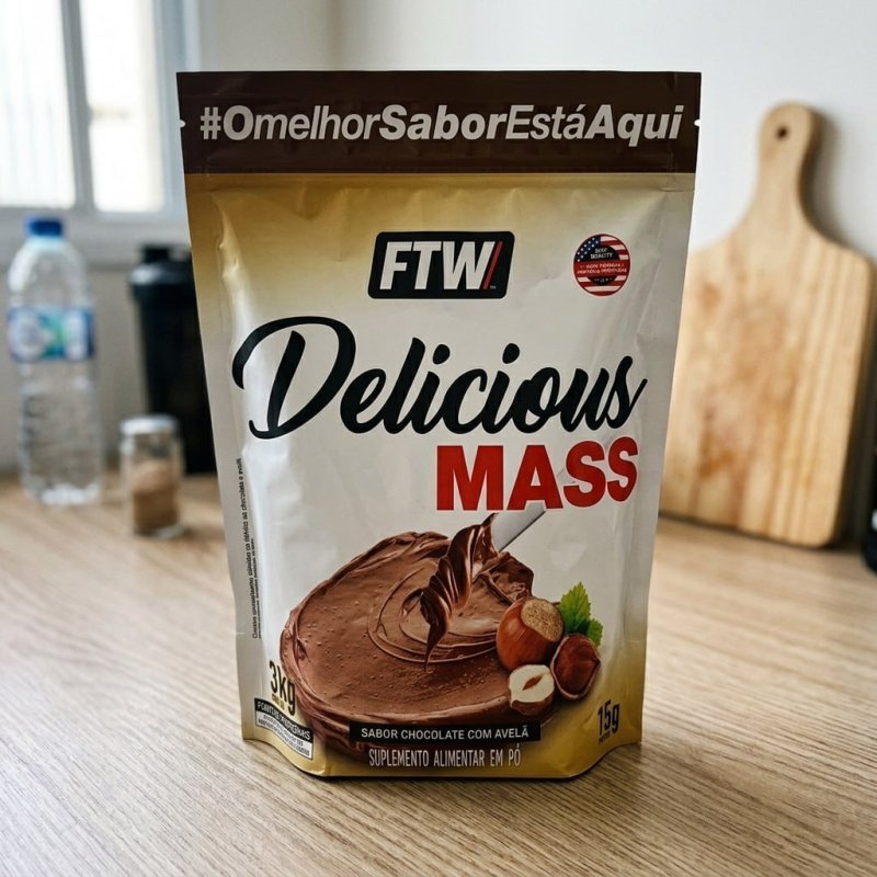 Delicious Mass Hipercalórico Refil 3kg Sabor Creme de Avelã - FTW