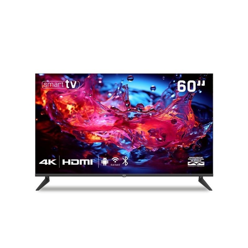 Smart TV HQ 60" 4K tela sem bordas design Slim HQS60NKHM