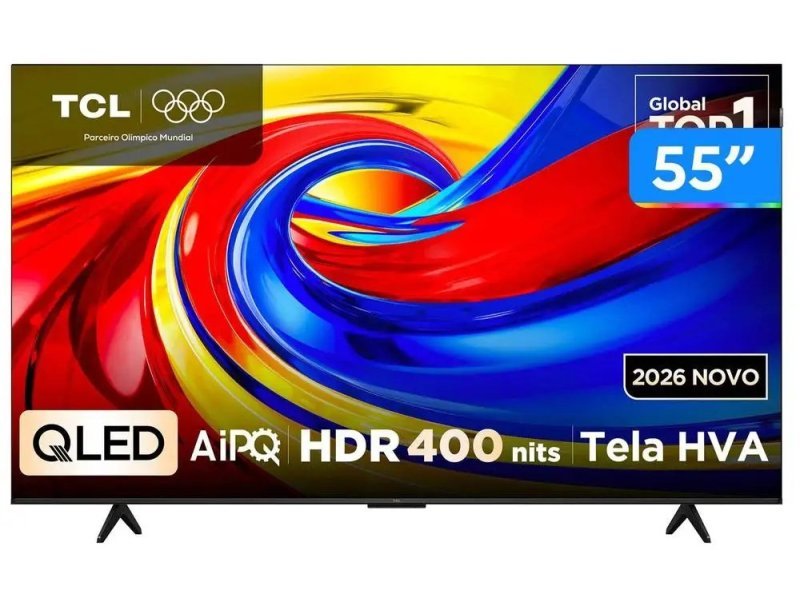 Smart TV 55" TCL 4K UHD QLED 55P7L with Google TV 2026