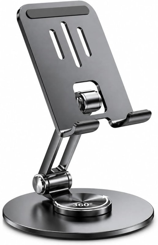 Suporte de Mesa para Celular e Tablet em Alumínio Ajustável 360° Dobrável