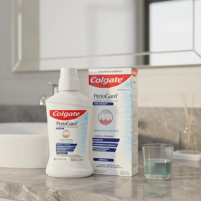 Enxaguante Bucal Colgate PerioGard Sem Álcool 500ml + Frete Grátis