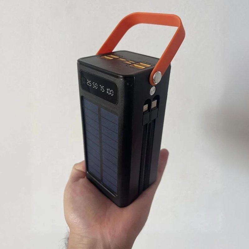 Carregador Portátil Power Bank Solar Turbo 50000mAh Rápido