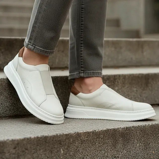 Tênis Slip On Masculino Couro Legítimo Luxo Casual (38 a 43)