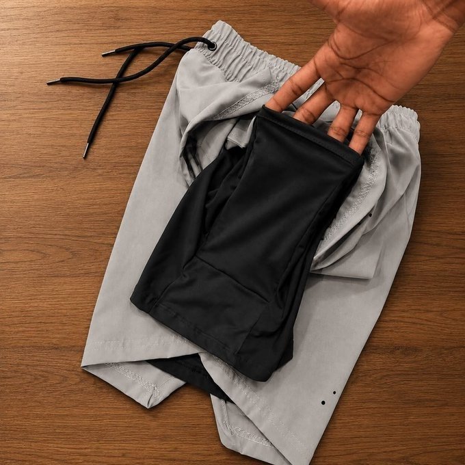 Kit com 4 Shorts 2 Em 1 Duplo Dryfit