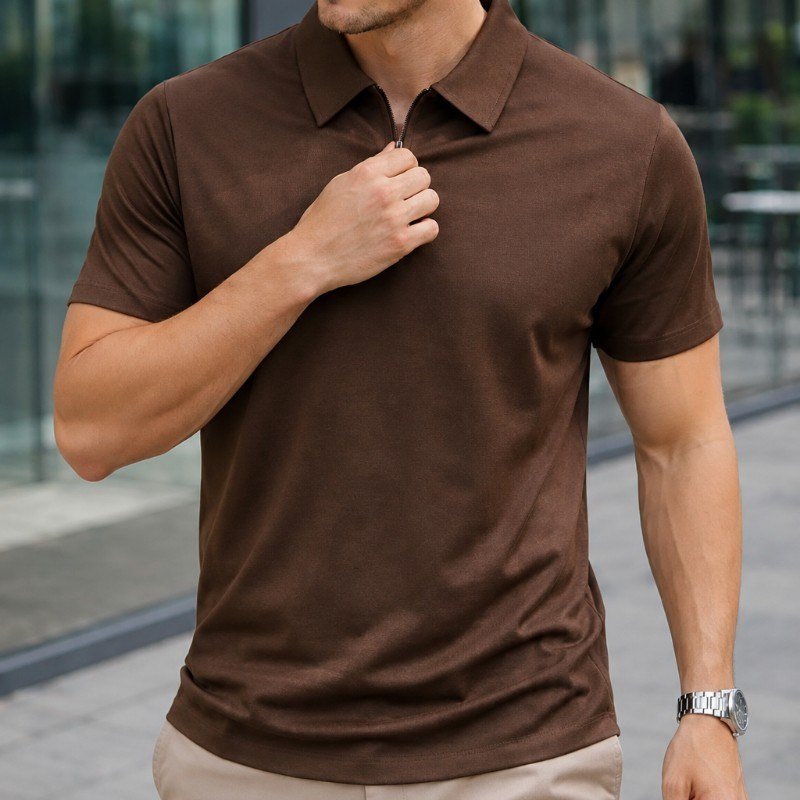 Camisa Polo Zíper Masculina Slim Fit Tecnológica