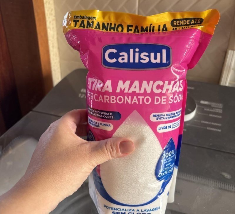 Percarbonato 100% Puro Tira Manchas Roupas Brancas e Coloridas 1kg