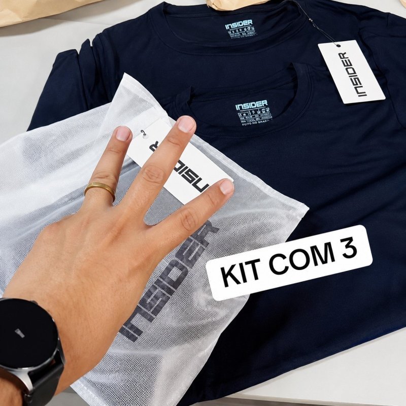 Kit 3 Camisetas Light T-shirt Insider Preto