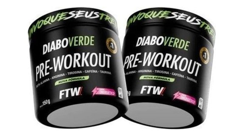 Kit 2x Pré Treino Diabo Verde Pre-Workout 150g Ftw (Vários sabores)