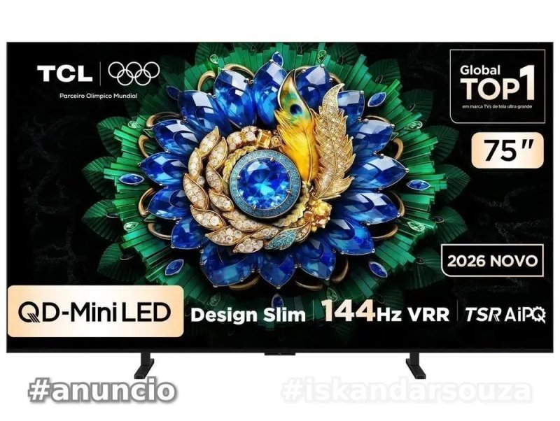 Smart TV 75" TCL 4K UHD Mini LED 75A400M Google TV 2026