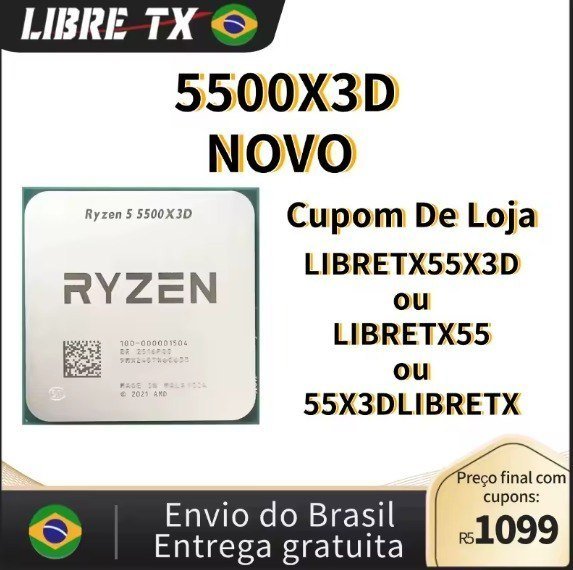Processador Amd Ryzen 5 5500X3d Novo Oem