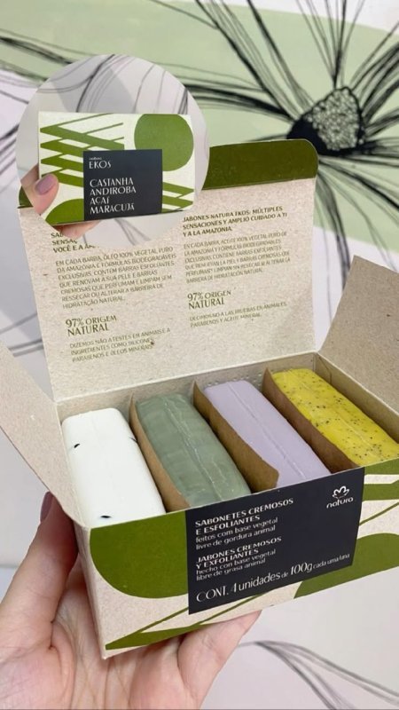 Sabonete em Barra Vegetal Cremoso Esfoliante Ekos 4un 100g