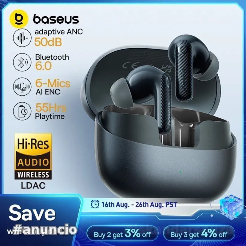 Baseus EP10 Pro ANC Fones de ouvido sem fio Bluetooth 6.0
