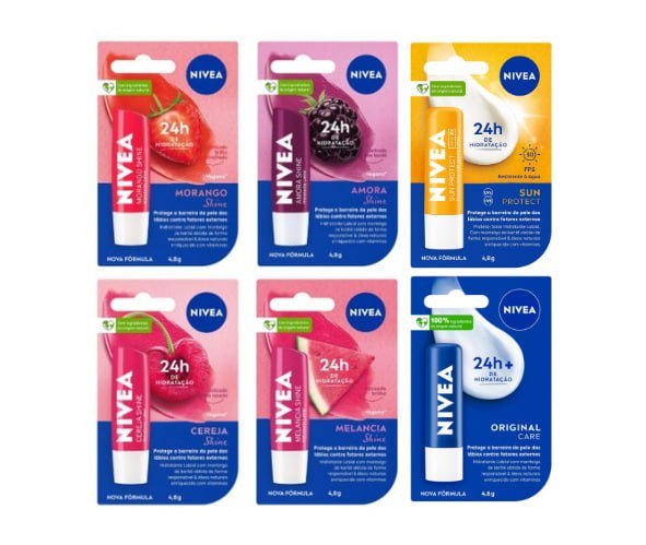 NIVEA Hidratante Labial Vários Sabores 4,8g
