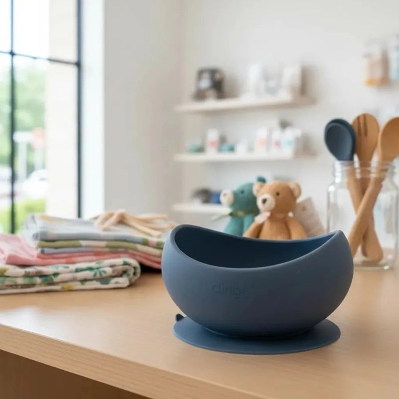 Tigela Bowl Infantil Azul Silicone Ventosa Clingo
