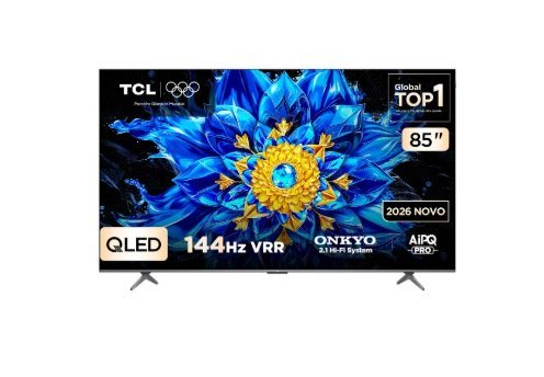Smart TV TCL 85 Polegadas QLED 4K P8L WiFi Bluetooth Google TV HDR10+ 144 Hz VRR 85P8L